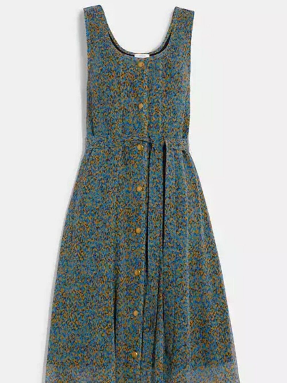 Coach Floral Euro Summer Y2K Midi Dress Cottage Front Button